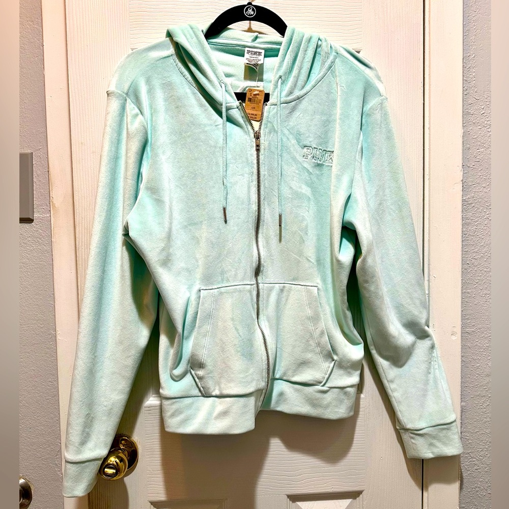 Victoria’s Secret PINK Velour Zip Hoodie L NEW